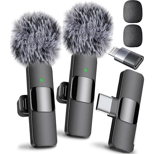 Langaton mikrofoni 2 kpl rintamikrofoni langaton Bluetooth-mikrofoni rintamikrofoni kaikille puhelimille rintamikrofonit Plug & Play