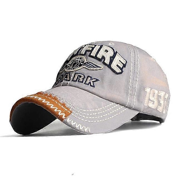 Bomuldsbroderet Patch Vaskbar Justerbar Baseball Cap Gray