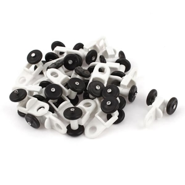 SOURCING MAP Hvide Plastik Gardiner Skinne Ruller 13mm Diameter Sorte Ruller Persienne 20 stk