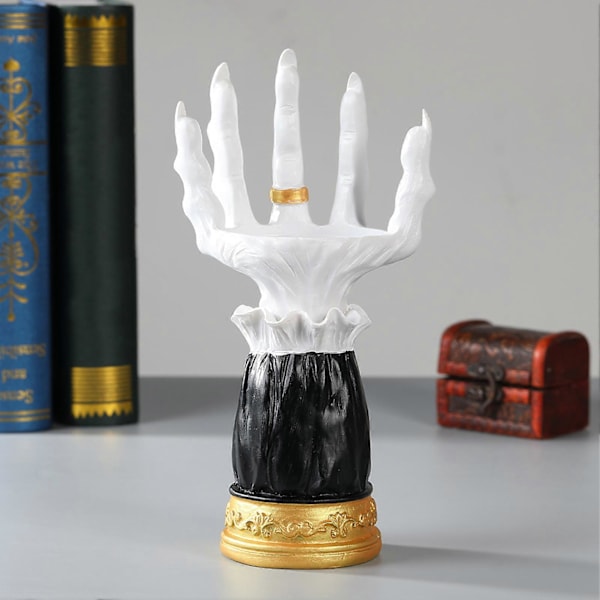 Halloween Dekoration Resin 3D Häxhand Ljusstake Skräck Gotisk Hem Skrivbordbricka för Halloween Tema Dekor Qinghai