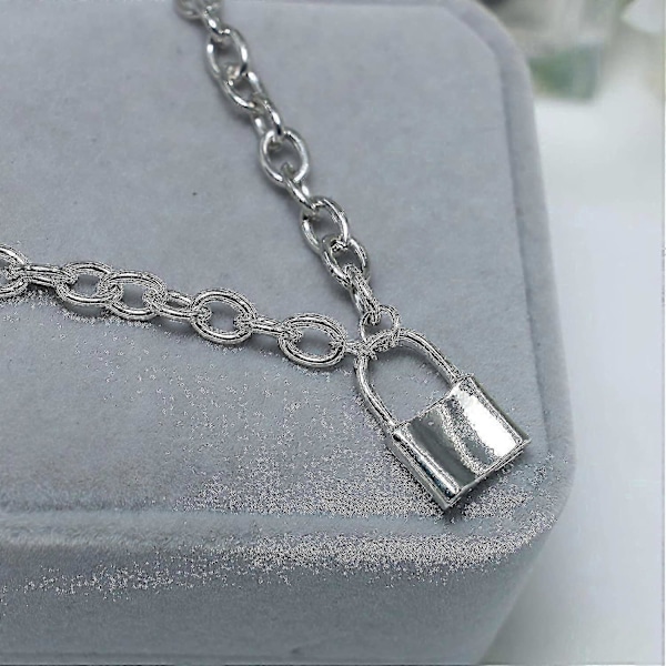 Lås Silverhalsband Hänglås Halsband Halsband Smycken Modehalsband Halsband---Modellkod25331-XG767