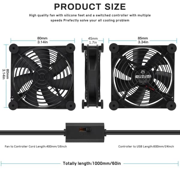 TG 80mm fläkt USB-driven tyst datorkylning 5v kompatibel fläkt