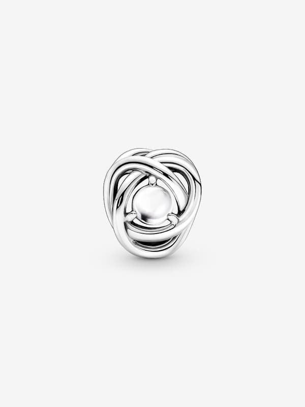 - June Vit Pärlemor Evighetscirkelberlock - Sterlingsilver