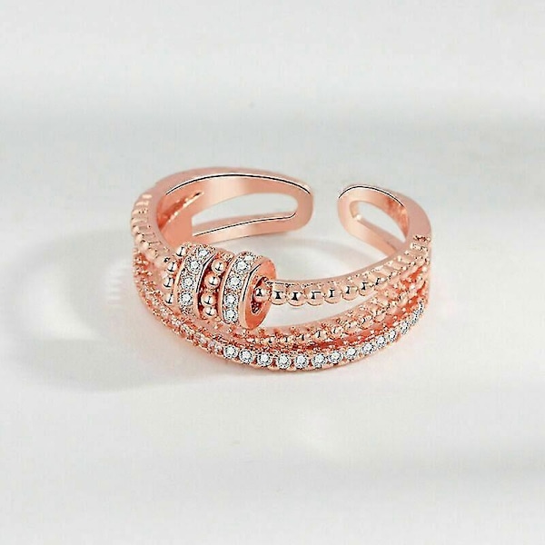 Til min datter - Fidget Ring Anti Angst Ring med Perler Spinner til Piger Gave Rose Guld