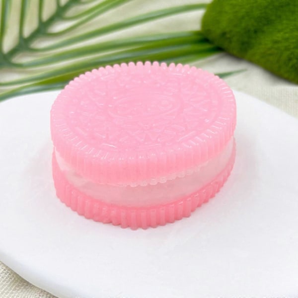 Rosa Kak-Squishy, Kex Stress Relief Leksak, Kläm Sandwich Simuleringsleksak Pink