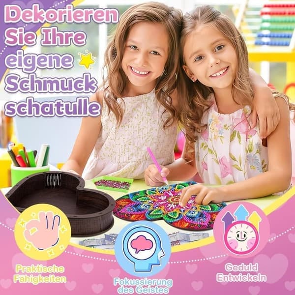 Diamantmålningspysselset för barn - DIY Smyckeskrin & Diamantkonstpresent