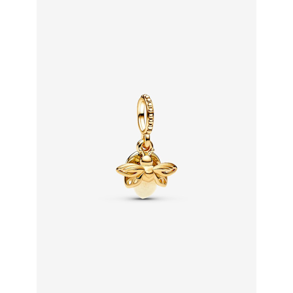 - Selvlysende Firefly Dangle Charm - 14k gullbelegg