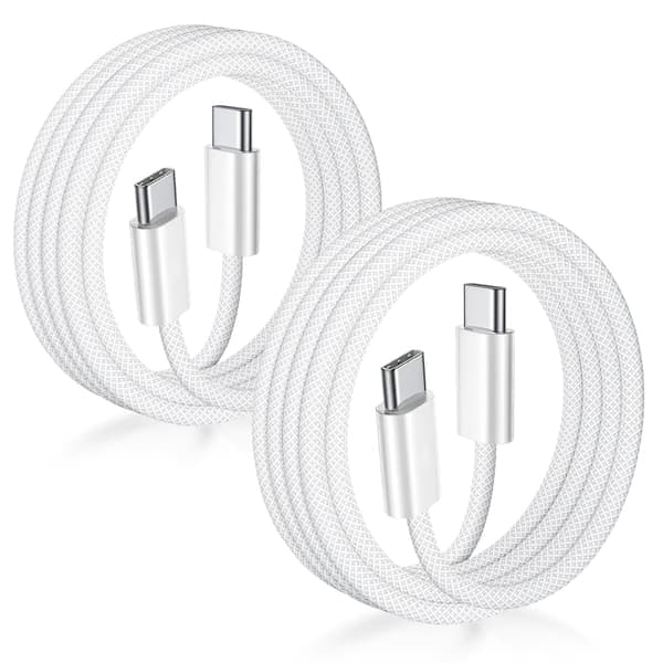 USB C till USB C-kabel 3FT Certifierad 2-pack 60W USB-C Flätad Snabbladdning Typ C Laddningskabel Kompatibel med iPhone 17/16 Pro Max Plus Samsung S23