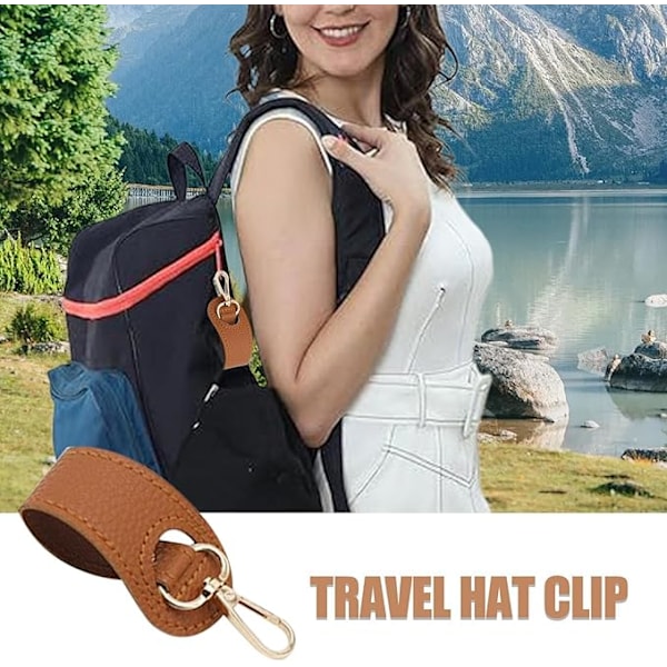 Fashionabel Hatt Hållare, Portabel Hattklämma i PU-läder, 17x4 cm Multipurpose Magnetisk Keps Hängare