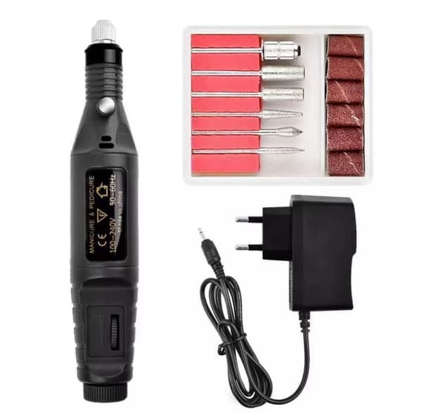 Neglefil med 6 dele (Elektrisk) Sort