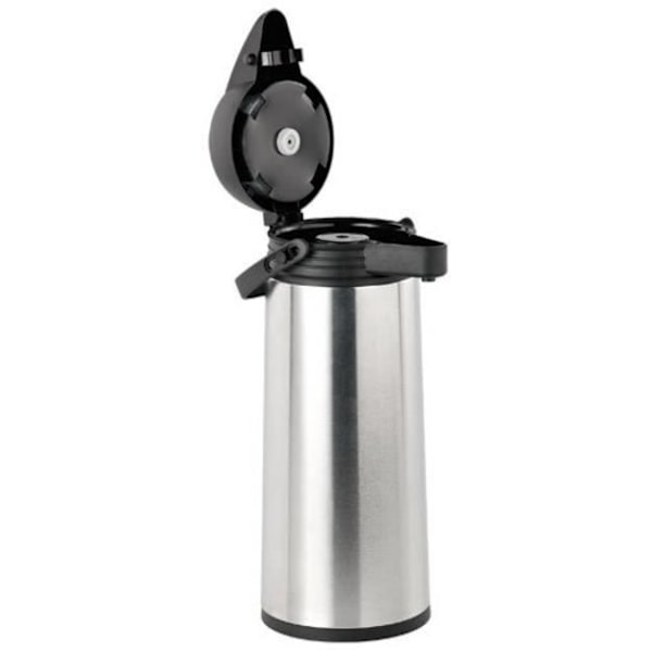 Isolert pumpekanne - 1,9 L - Grå - Rustfritt stål, forsterket glass, plast