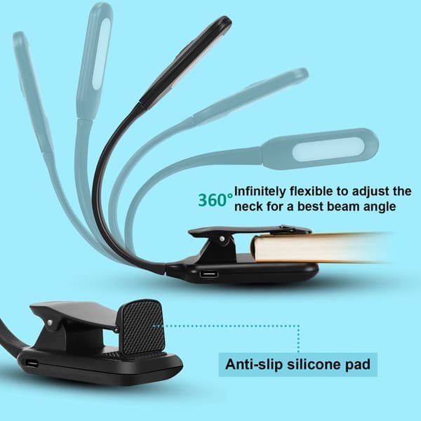 Mighty Bright LED-læselampe, sort metal