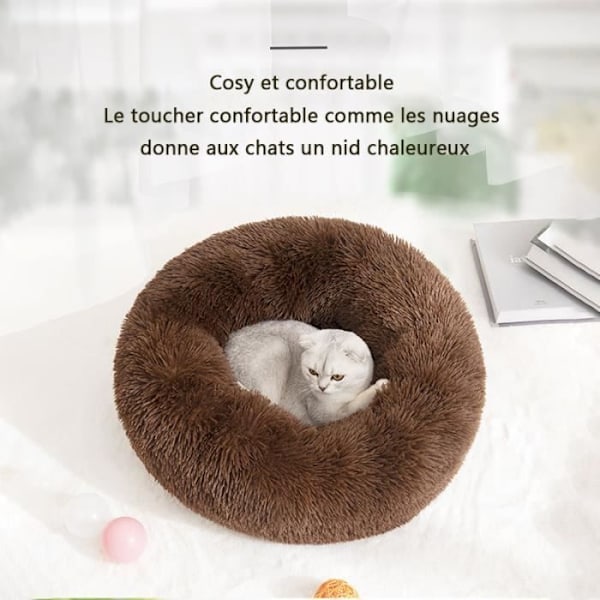 Kæledyrspude - Uspecificeret - Rund Kurv - Khaki - 50cm - Blød og Komfortabel Khaki Style 1