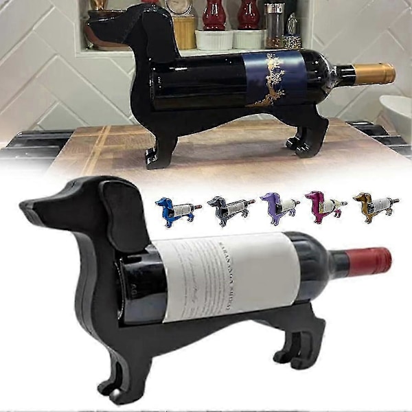 Dachshund Vinflaskeholder Morsom Personlig Dekorativ Vinstativ Hjemmedekor Aksenter Yellow