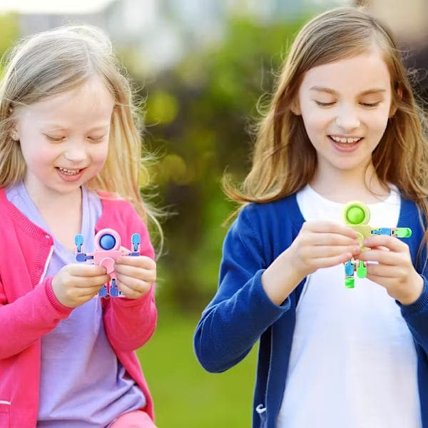 15 stk. transformerbare robot-fidget-spinnere – DIY deformerbare sensoriske leker for barn og voksne, gaveposer og skolegaver