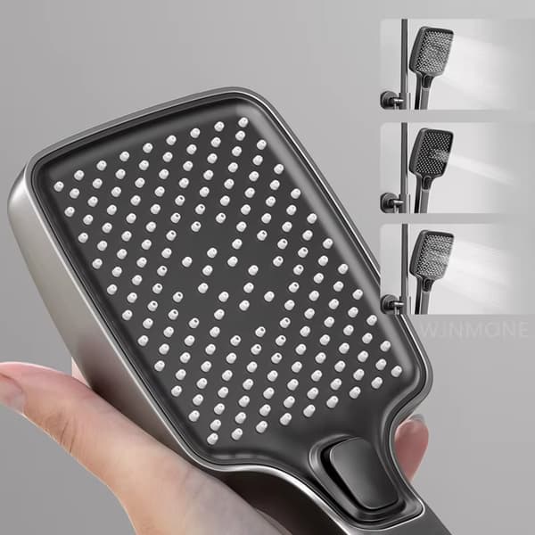 Digital Termostatisk Glas Brusepanel - 4 Tilstande, LED Temp, Regnbruserhoved - Sort Sort Temp Sort Temp Black Temp Black Temp
