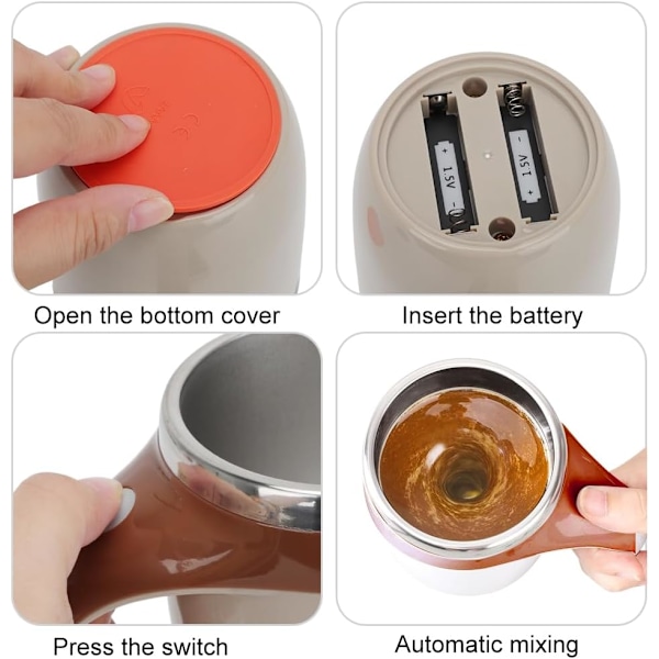 Selvrørende kopp, magisk krus, melk, kaffekopp, smart krus for kaffe. Brown