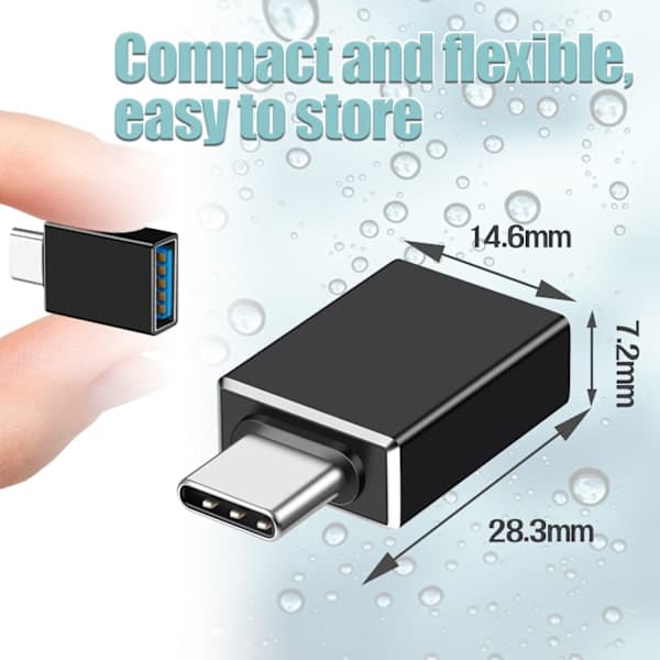 INF Supernopea USB-C - USB 3.0 -sovitin, musta