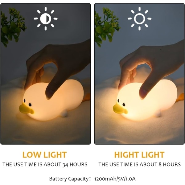 LED natlampe, and natlampe børnelampe, smart sengelampe med berøringssensor silikonelampe genopladelig natlampe USB genopladelig