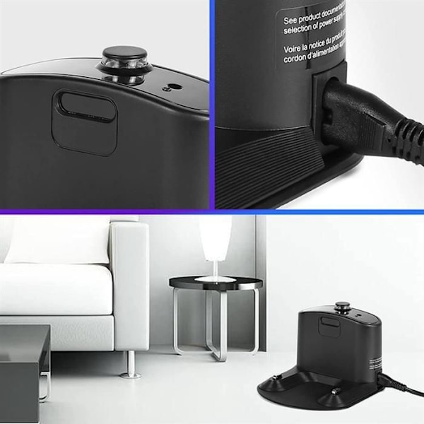 Laderdokkingstasjon for IRobot Roomba E5 E6 I1 I3 I4 I6 I7 I8 500 600 700 800 900-serien Ladebase EU-plugg