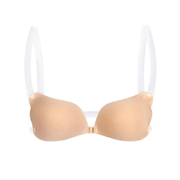 1:th Usynlig Push Up Silikone BH til Kvinder med Transparent Sort D Sort D Black