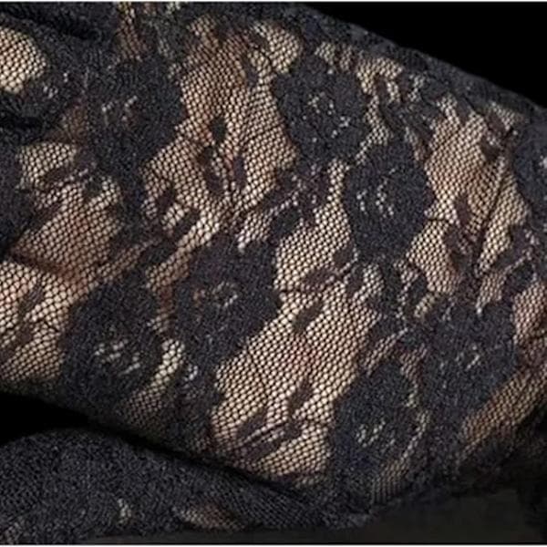 Sorte blondehandsker Elegante korte solcreme blondehandsker til kvinder, prinsessekjolehandsker til bryllupsmiddagsselskab, sort