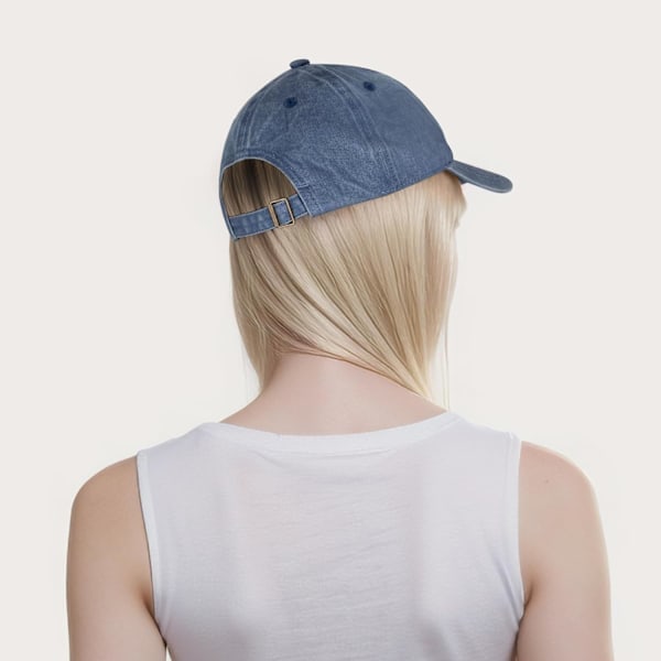 Baseballkasket til kvinder Vintage Vasket Bomuld Love Heart Broderet Justerbar Sommerhat