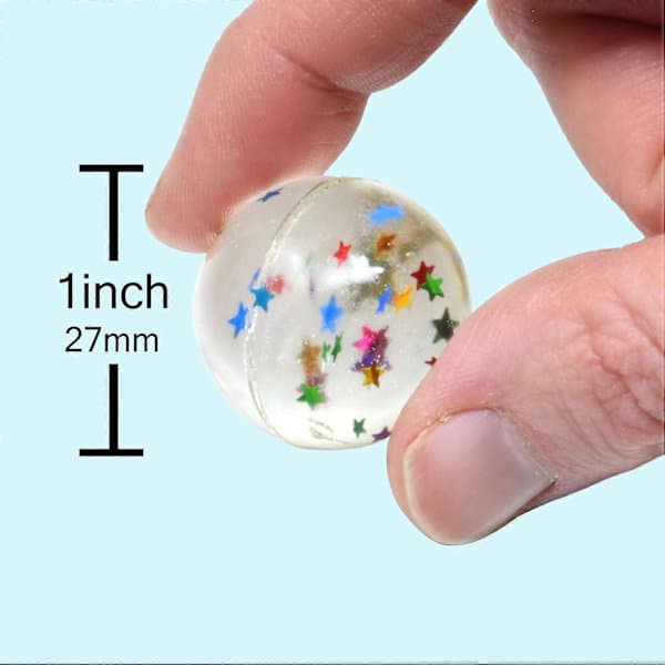 25 hoppebolde til børnefester - Stjerne hoppebold 27 mm - Superbolde små gummibolde til børn