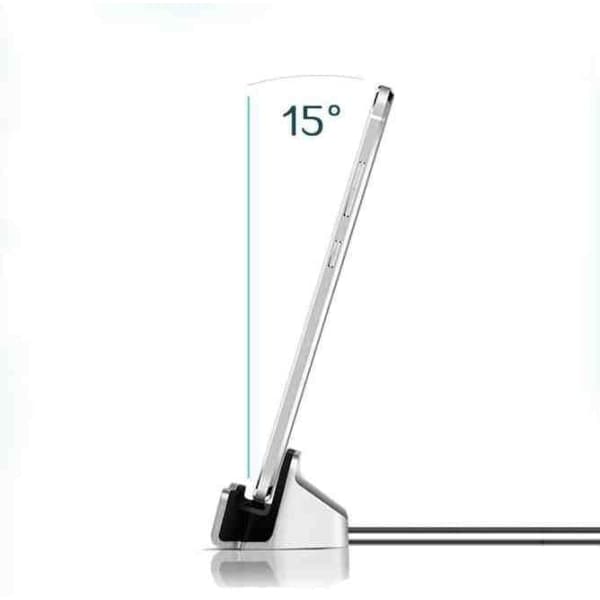 Kompatibel med iPhone - Lightning Ladestasjon - Sølv Sølv Silver