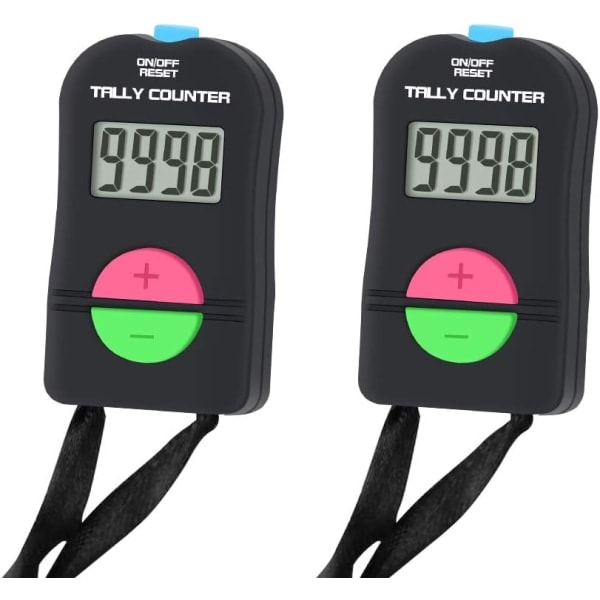 2-pack digital handhållen miniräknare, liten golfräknare, elektronisk manuell klickräknare för addition/subtraktion