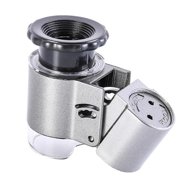 50X Mini Portabel LED UV-lins Smycken Valuta Kontroll Mikroskop Lupp Förstoringsglas JIKAIX