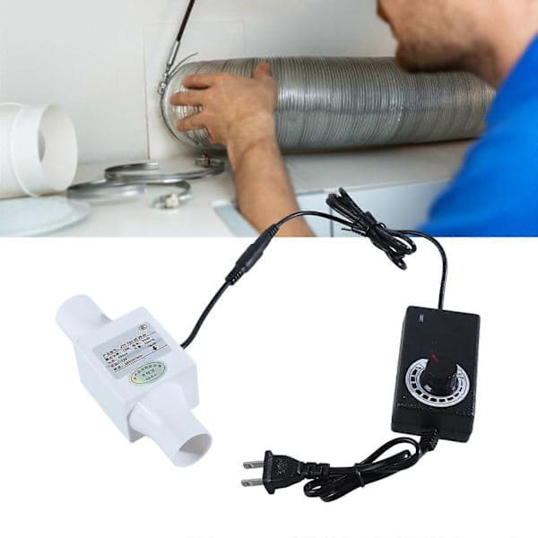 Kanalvifte med variabel hastighetskontroll 12V Ventilator Rørvifte for luftoppvarming Kjøleforsterker-Perfet 25mm 25mm