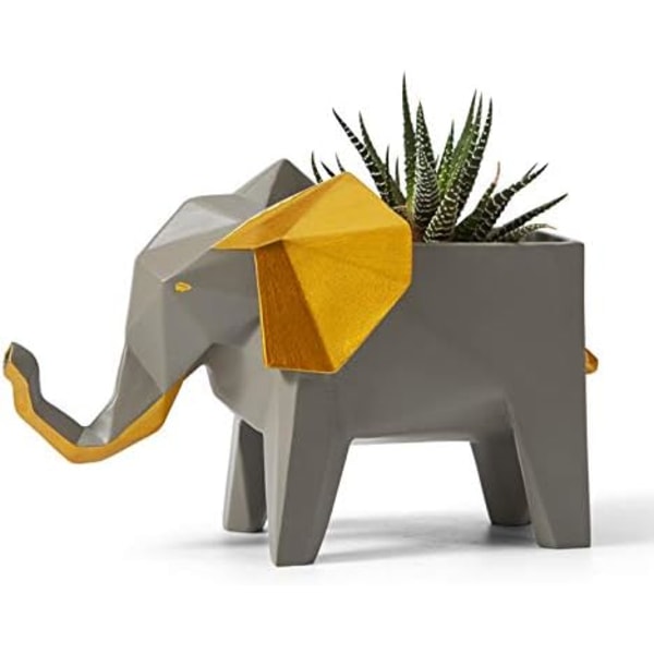 Elefant gave kunst dekor blomsterpotter dyrefigurer statue moderne skulptur polyresin 17 cm