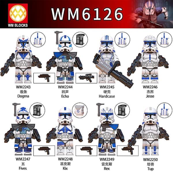 Legion Clone Trooper Army Set Mini Captain Rex Jesse och Echo Star Captain Rex 501 st Clone Trooper Wars Figurer Byggstenar