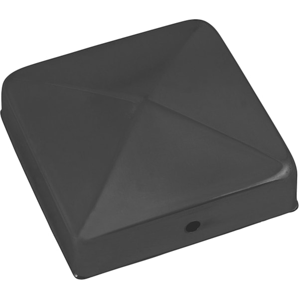Stolpehat - 90 x 90 mm - vejrbeskyttelse til stolper og hegn - galvaniseret og sort, hegnsdækning/stolpedækning/hegnsafdækning, hegnsafdækning, søjleafdækning