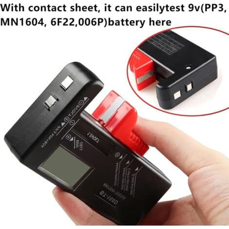 Digital batteritester, universal batteritester, batteritester, til AA, AAA, C, D, PP3, 9V, 1.5V, knapcellebatterier - Fungerer uden batterier