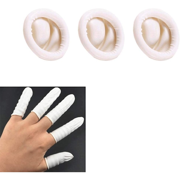 100 st Engångs Latex Finger Cots Fingertoppar Portabla Fingerskyddshandskar för Hemmet Vita Fingerhylsor