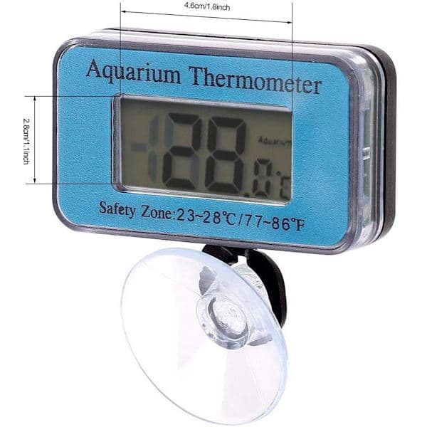 Akvarietermometer - Vattentät termometer - Akvarietermometer med sugkopp - Termometer med LED-display - Batterier ingår
