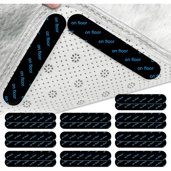 20-pack Mattgrepp | Återanvändbara & Halkfria Mattgrepp för Laminatgolv och Trägolv, Multifunktionell Tvättbar Matttejp (20-pack)