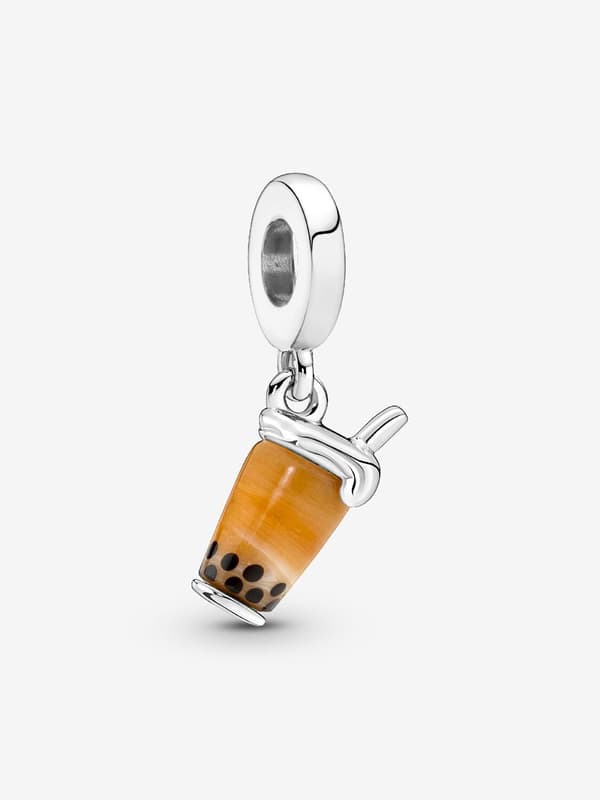 - Murano Glas Bubble Tea Hängeberlock - Sterling silver