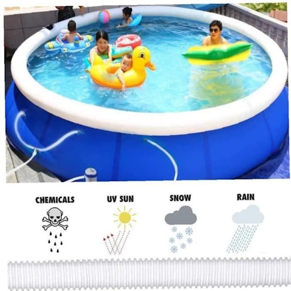 Udskiftningsslange til swimmingpool - 32 mm - 1,5 m - 4 klemmer - Lækagesikker