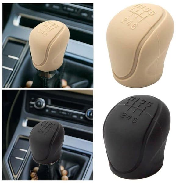 Universal silikon girspakdeksel for bil - 6 gir - Sklisikkert (beige)