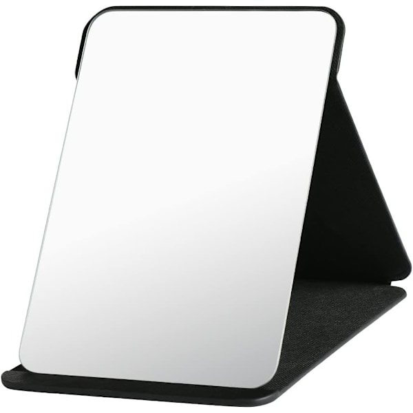 25,5*18 cm hopfällbar bordspegel med PU-läder smink spegel, bärbar resespegel, hopfällbar spegel med stativ bärbar, skrivbord fåfänga spegel