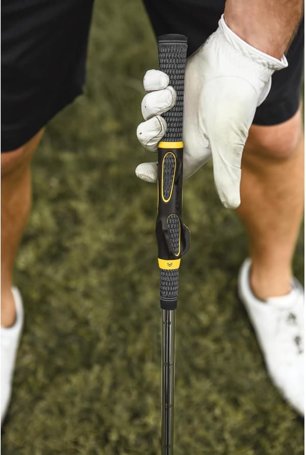 Golf træningsgreb, forbedret håndpositionering, sort/gul