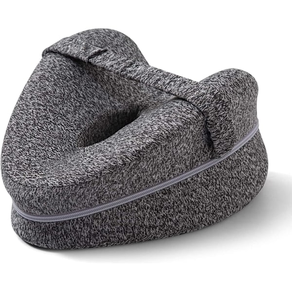 Knäkudde, Memory Foam Kilkudde Knäkudde för Sidosovare, Benvärk, Knävärk, Ledvärk (Grå)