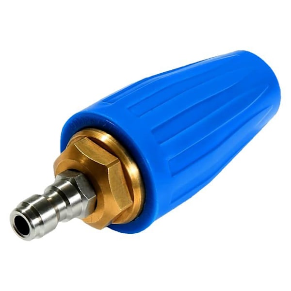 Universel roterende turbinedyse til vandtryksrenser, 1/4\" fitting roterende turbine rengøringsdyse, blå