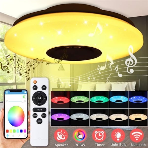 TEMPSA kattovalaisin Bluetooth-musiikilla ja kaiuttimella - 102 LEDiä - 60W - RGB - AC180 kaukosäädin