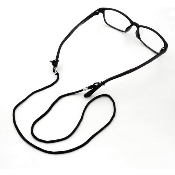 4 stk. brillesnor, nylon sklisikker brillesnor justerbar nakkestropp holder snor svart brilleholder, 70cm