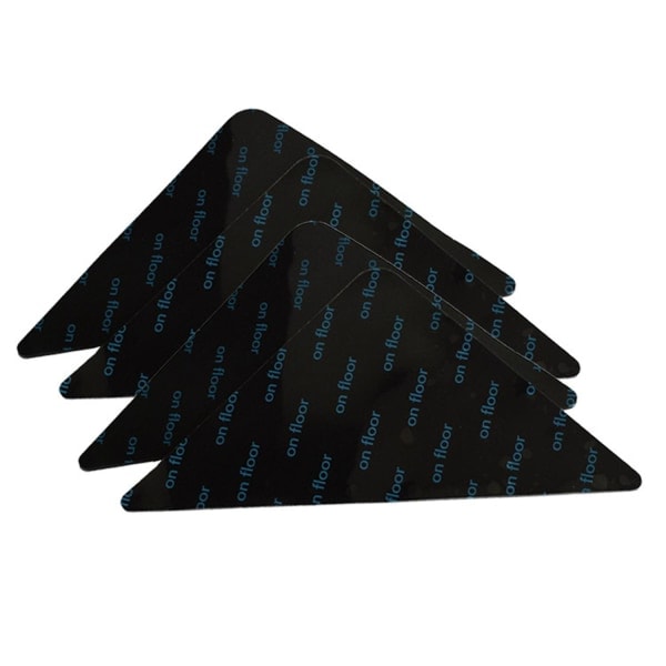 4x halkfria mattor - 13,5 cm svart