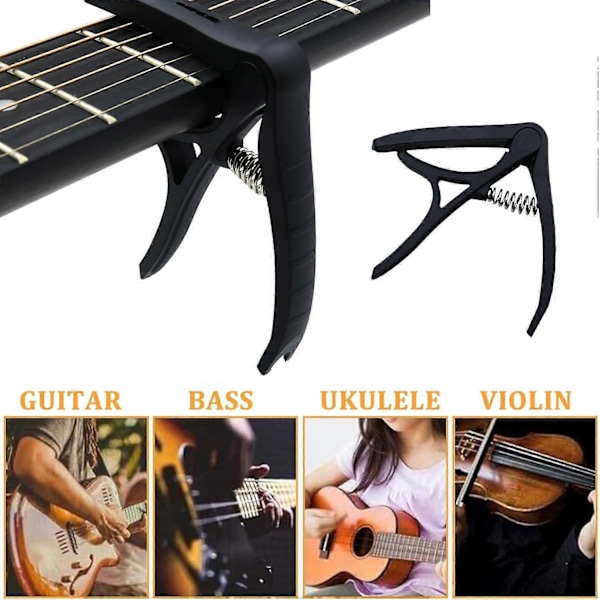 Justerbar Flyttbar Klassisk Gitarr med Mjuk Silikonkudde Glidande 6 Strängar